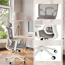 Hjh Office Chaise de bureau / chaise pivotante ERGOMY I W assise tissu / dossier résille gris mybuero pas cher