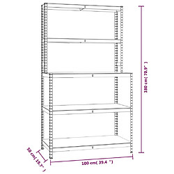 vidaXL Table de travail étagères 5 niveaux Bleu Acier bois ingénierie pas cher