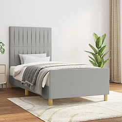 vidaXL Cadre de lit sans matelas gris clair 90x190 cm tissu