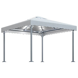 Maison Chic Tonnelle | Pergola avec guirlande lumineuse LED 300x300cm Crème Aluminium -GKD95934