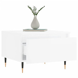 Acheter Maison Chic Table basse,Table Console Table d'appoint, Table pour salon blanc brillant 50x46x35 cm bois d'ingénierie -MN85661