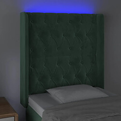 Avis vidaXL Tête de lit à LED Vert foncé 83x16x118/128 cm Velours