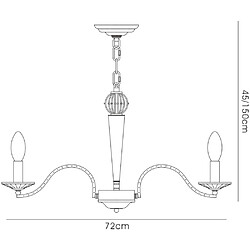 Avis Luminaire Center Suspension Niobe 5 Ampoules chrome poli/cristal