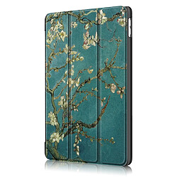 Acheter Etui en PU impression de modèle avec support tri-pliure fleur de pêche pour votre Apple iPad 10.2 (2019)