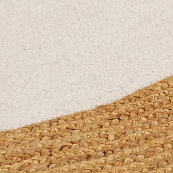 vidaXL Tapis tressé Blanc et naturel 120 cm Jute et coton Rond