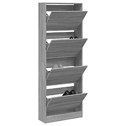 vidaXL Armoire à chaussures sonoma gris 60x21x163,5 cm bois ingénierie