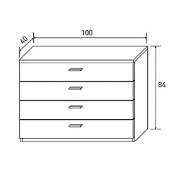 Acheter Pegane Ensemble tête de lit + 2 tables chevets + Commode coloris pin andersen, pin gris