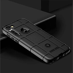 Coque en TPU texture de grille carrée anti-choc épaissir noir pour votre Motorola Moto G8