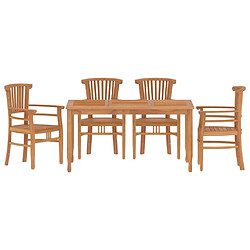 Maison Chic Ensemble de salle à manger de jardin 5 pcs,Table et chaises d'extérieur Bois de teck massif -GKD225647