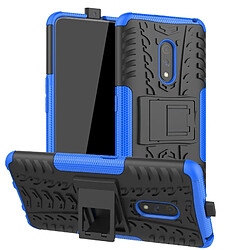 Wewoo Coque Pour OPPO Realme X Texture de pneu TPU antichoc + PC Housse de protection avec support bleu