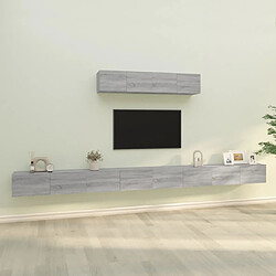 Maison Chic Ensemble de meubles TV 6 pcs | Banc TV Moderne pour salon | Meuble de Rangement - Sonoma gris Bois d'ingénierie -MN62184