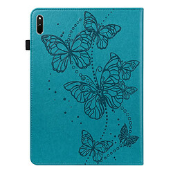 Etui en PU motif papillons avec porte-cartes bleu pour votre Huawei MatePad 11 (2021)