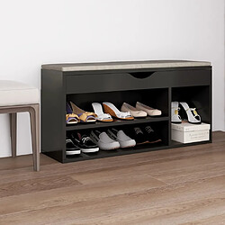 Maison Chic Banc à chaussures | Meuble de rangement à chaussures Meuble d'Entrée avec coussin Gris 104x30x49 cm Aggloméré -MN37715