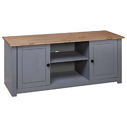 Acheter Maison Chic Meuble TV scandinave - Banc TV pour salon Gris 120x40x50 cm Bois de pin massif Gamme Panama -MN56282