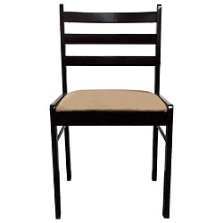 Avis Maison Chic Lot de 4 Chaises à manger,Chaise pour cuisine marron hévéa solide et velours -MN87275