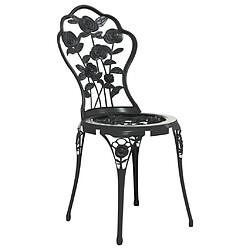 Maison Chic Table de bistro et chaises d'extérieur 3 pcs,Ensemble de bistro de jardin pour relax Aluminium coulé Noir -GKD510386 pas cher