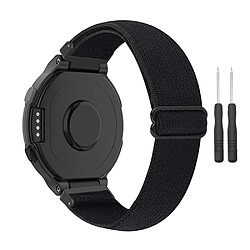 Bracelet en nylon élastique réglable noir pour votre Garmin Forerunner 735xt/220/230/235/620/630