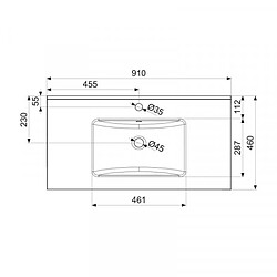 Avis Dansmamaison Ensemble meuble salle de bain 90 cm Blanc laqué brillant + Vasque + Miroir - NOLET