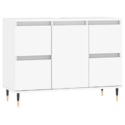 Maison Chic Armoire de salle de bain,Meuble de rangement,Meuble haut blanc 80x33x60 cm bois d'ingénierie -GKD103191