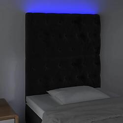 Avis Maison Chic Tête de lit scandinave à LED,meuble de chambre Noir 80x7x118/128 cm Velours -MN54983