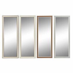 Miroir mural DKD Home Decor 36 x 2 x 95,5 cm Verre Marron Blanc Gris foncé polystyrène (4 Pièces)