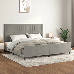 Maison Chic Lit adulte - Cadre Structure de lit avec tête de lit Contemporain Gris clair 200x200 cm Velours -MN38282