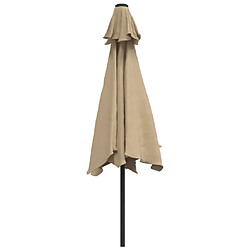 Avis Helloshop26 Parasol d'extérieur avec led et mât en acier 300 cm taupe 02_0008177