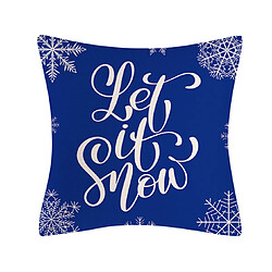 Avis P64 4 pcs 45 * 45cm Christmas Blue Bleu Snowflake Motif Linge Taie d'oreiller Maison de vacances Accueil Taie d'oreiller Sofa Coussin Coussin Coussin