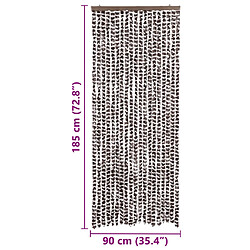 vidaXL Moustiquaire Marron et blanc 56x185 cm Chenille pas cher