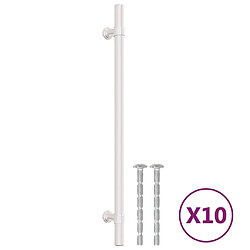 vidaXL Poignées d'armoire 10 pcs argenté 224 mm acier inoxydable