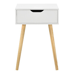 Helloshop26 Table basse pour salon meuble design avec tiroir PVC 60 cm blanc 03_0006161