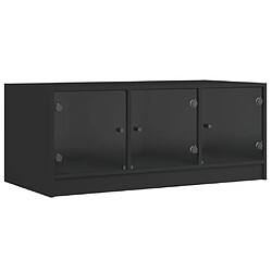 Maison Chic Table basse pour salon | Table à café avec portes en verre noir 102x50x42 cm -GKD41139