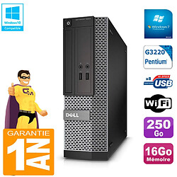 PC DELL 3020 SFF Intel G3220 Ram 16Go Disque 250 Go Graveur DVD Wifi W7 - Occasion