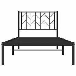 Maison Chic Cadre/structure de lit métal et tête de lit pour adulte - Lit Moderne Chambre noir 90x200 cm -MN74482 pas cher