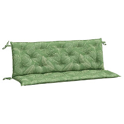 vidaXL Coussins de banc de jardin lot de 2 motif de feuilles tissu