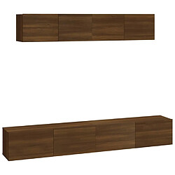 vidaXL Ensemble de meubles TV 4 pcs Chêne marron Bois d'ingénierie