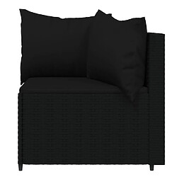 Acheter vidaXL Canapés d'angle de jardin et coussins 2pcs Noir Résine tressée