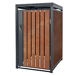 ML-Design Abri pour poubelle 240 L 1T conteneur à déchets acier corten 68 x 80 x 116,3 cm