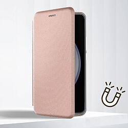 Avizar Étui pour Samsung Galaxy S23 FE Clapet Porte carte Support Video Rose Champagne pas cher