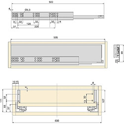 Avis Emuca Kit tiroir blanc pour cuisine et salle de bain Vertex Pour module de 60 cm - hauteur de 9.3 cm