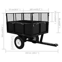 vidaXL Remorque basculante pour tondeuse de pelouse Charge de 300 kg pas cher