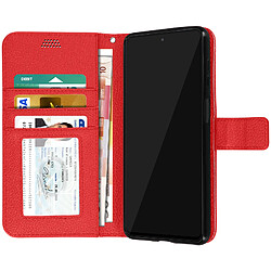 Acheter Avizar Housse Samsung Galaxy M52 5G Aspect Grainé Clapet Portefeuille Stand Vidéo Rouge