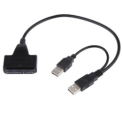 Acheter double usb 2.0 à sata 15 + 7 connecteur de câble d'alimentation de données de broche pour 2.5 "hdd