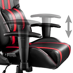 Helloshop26 Fauteuil de bureau chaise siège sport gamer avec coussin de tête et lombaires noir/rouge 08_0000361 pas cher