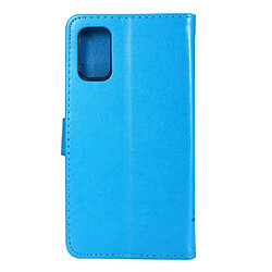 Etui en PU empreinte papillons flip avec support bleu pour votre Samsung Galaxy A41 (Global Version)