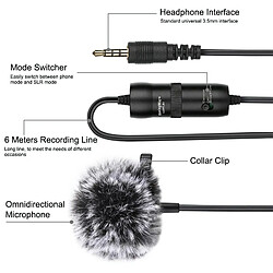 Yonis Microphone Lavalier Omnidirectionnel 6m pas cher