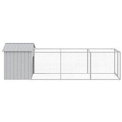 Acheter Niche pour chien avec toit,Abri Maisonnette pour chien gris clair 117x405x123 cm -MN92323