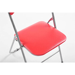 Acheter Decoshop26 Chaise de cuisine pliable rouge pied en métal chromé MED10009