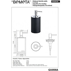 Bemeta - Maison De La Tendance Distributeur de savon liquide rond à poser GAMMA en laiton chrome mat / 250 ml