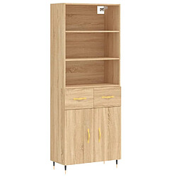 vidaXL Buffet haut Chêne sonoma 69,5x34x180 cm Bois d'ingénierie